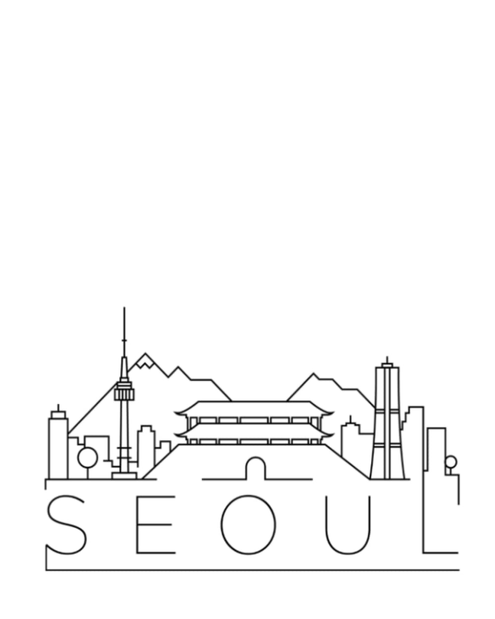 Seoul: College Ruled Lined Notebook (Composition Book, Journal) (8x10): Great for Notetakers, Writers, Journal Keepers