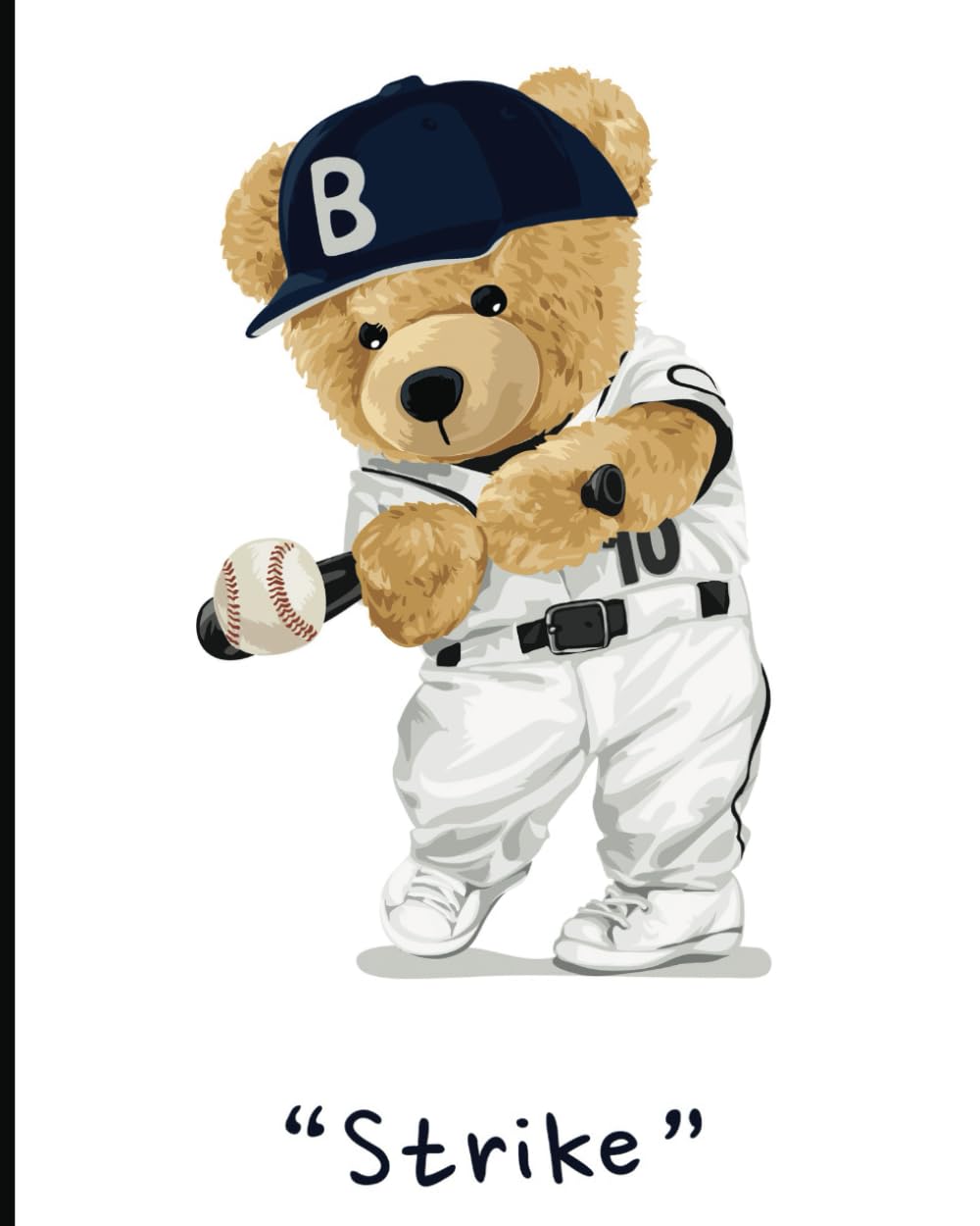 Teddy "Strike"; 8x10; Composition Book; Journal, Notebook: Teddy Series: College Ruled Lined Notebook