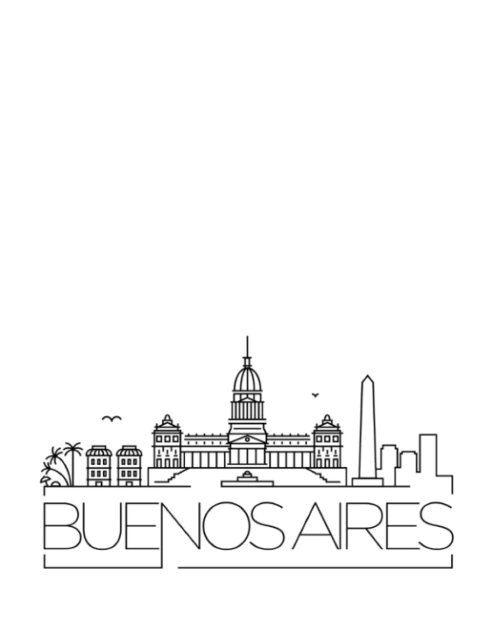 Buenos Aires: College Lined Notebook ( Composition Book, Journal) (8x10): Great for Notetakers, Writers, Journal Keepers