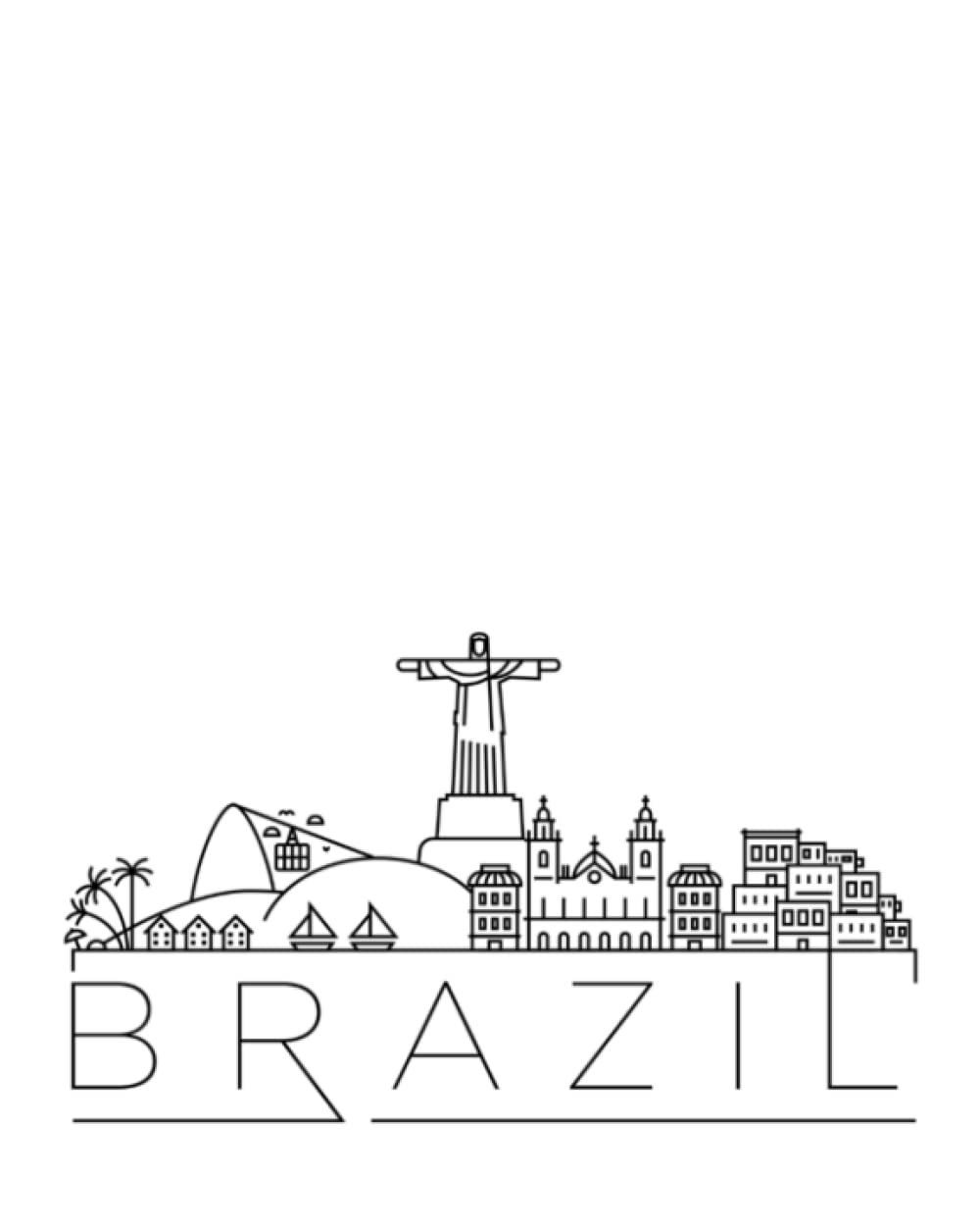 Brazil : College Ruled Lined Notebook (Composition Book, Journal) (8x10): Great for Writers, Notetakers, Journal Keepers