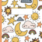 Sun and Star Design Composition Notebook: Children's Cute Sun Star Wide Ruled Notebook