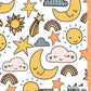 Sun and Star Design Composition Notebook: Children's Cute Sun Star Wide Ruled Notebook