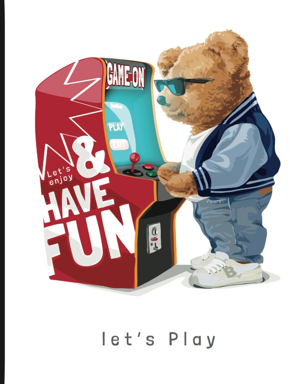 Let's Play: 8 x 10: Composition Notebook: Journal: Teddy Bear: College Ruled Notebook