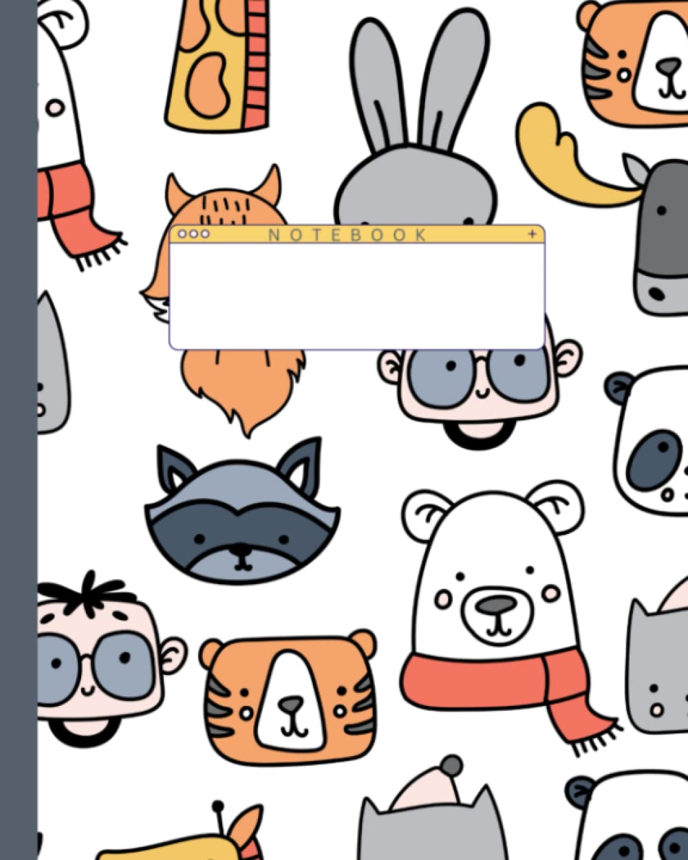 Friends: Cute Animals Wide Ruled Lined Notebook (Composition Notebook, Journal) (8x10): Great for Writers, Notetakers, Journal Keepers