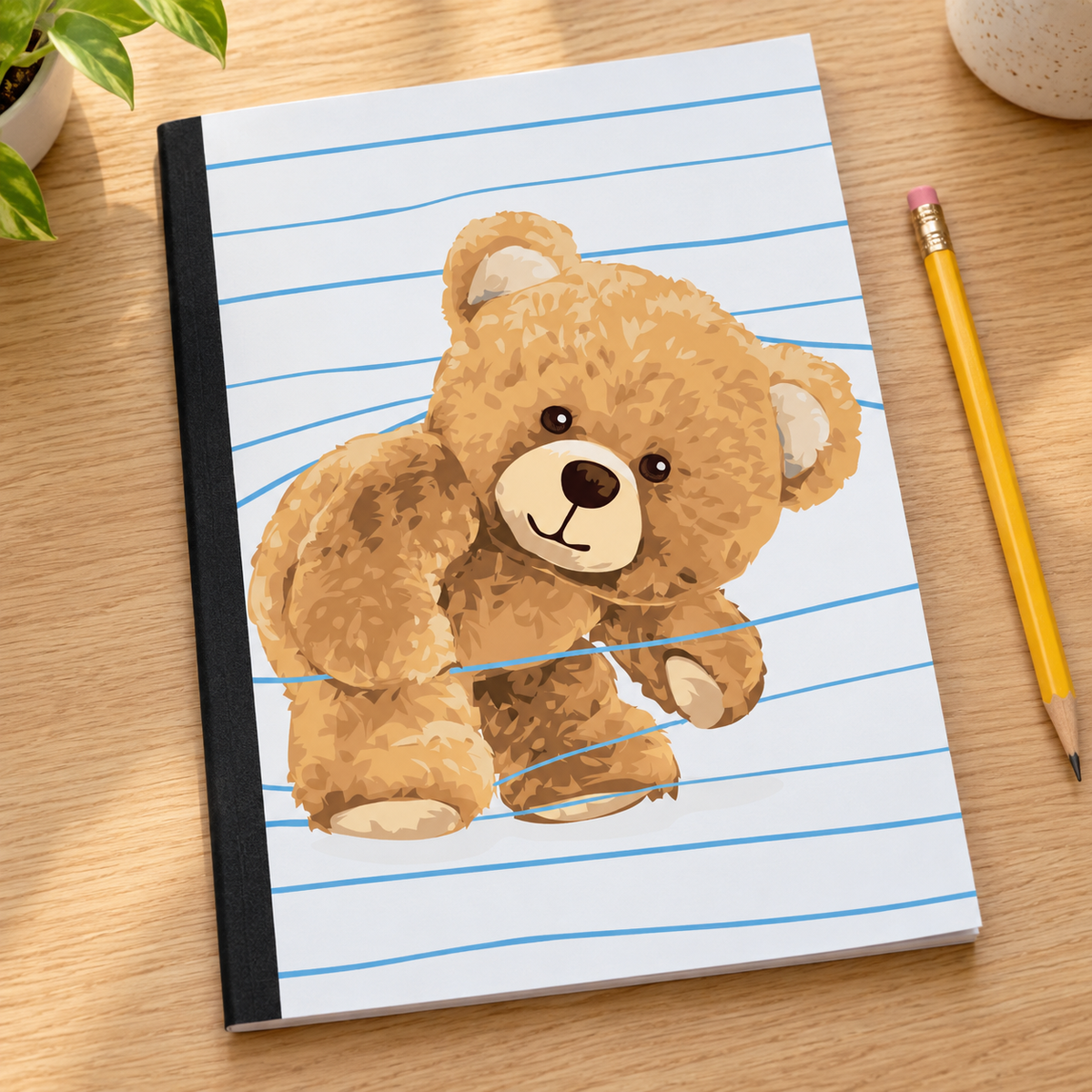 Teddy Over The Line: 8x10 Composition Book: Journal; Notebook: Teddy Series: College Ruled Lined — lifestyle mockup