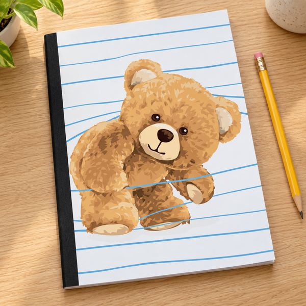 Teddy Over The Line: 8x10 Composition Book: Journal; Notebook: Teddy Series: College Ruled Lined — lifestyle mockup