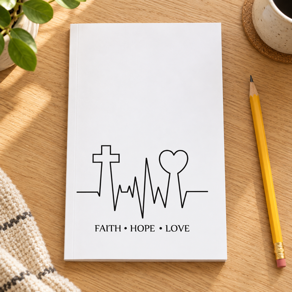 Faith,Hope,Love: College Ruled Lined Notebook (Pocket Size Book, Journal) (5x8): Great for Everyday Writers, Journal Keepers, Notetakers — lifestyle mockup
