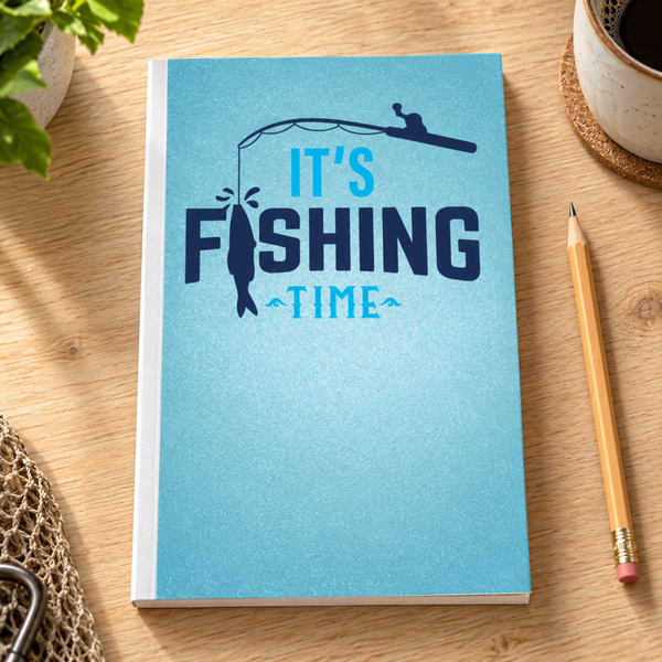 It's Fishing Time a Logbook for a Serious Fishing Guru: Fishing logbook 120pages handy 6x9" — lifestyle mockup