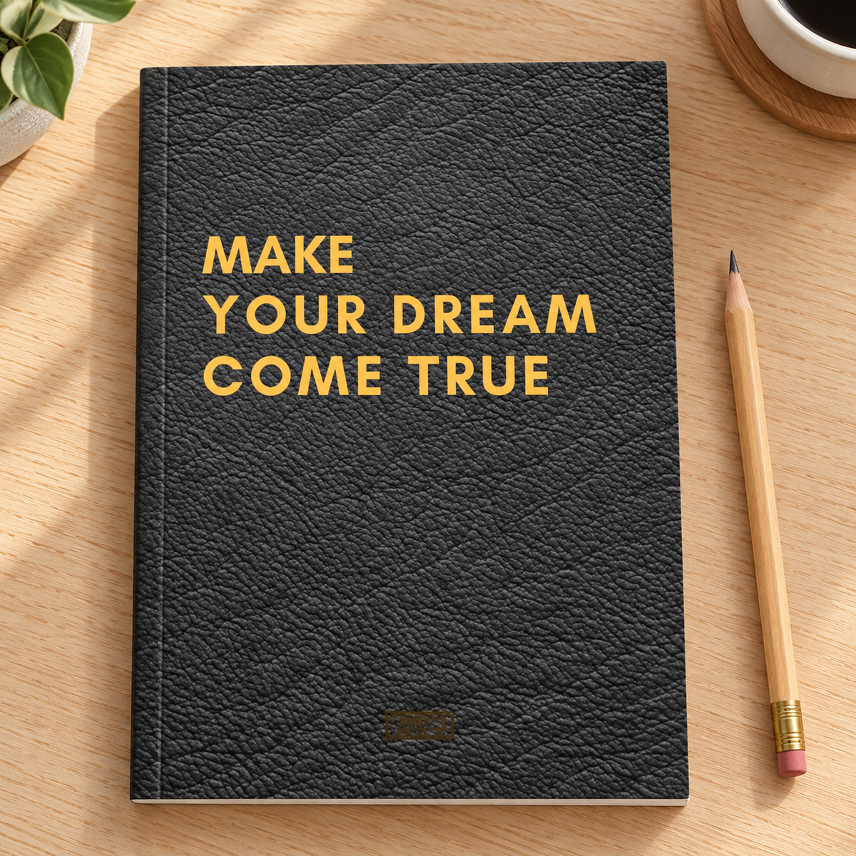 Make your dream come true Notebook: Write your Goal 8 x 10 collge Ruled Notebook — lifestyle mockup