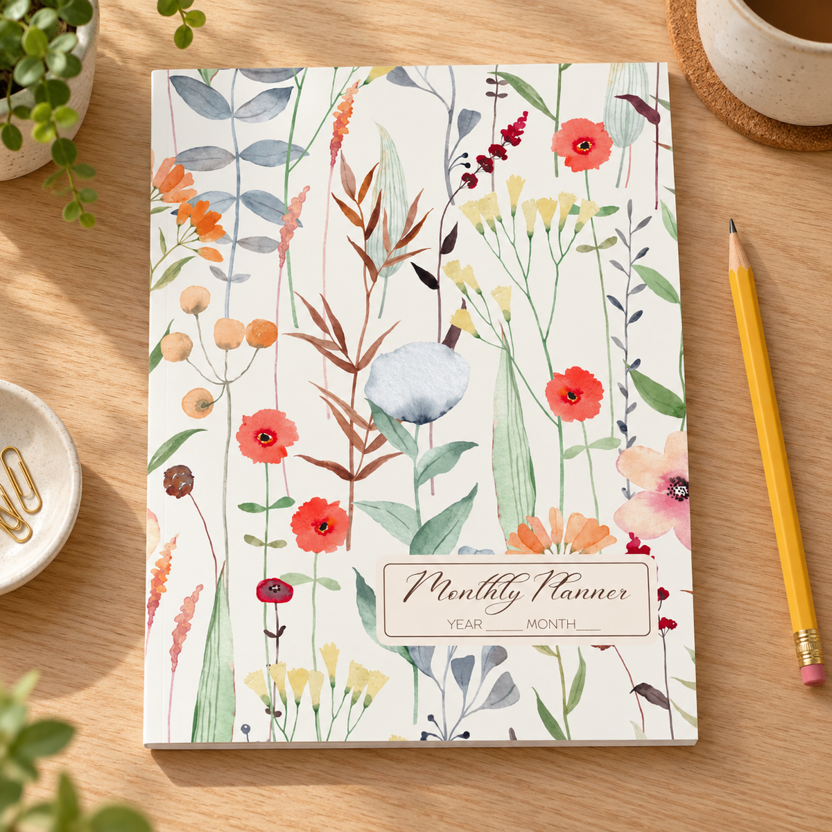Floral Monthly Daily Report Planner; KBG Daily Report Planner: THINGS TO DO ISN'T ENOUGH TO MAKE A DIFFERENCE IN YOUR LIFE — lifestyle mockup