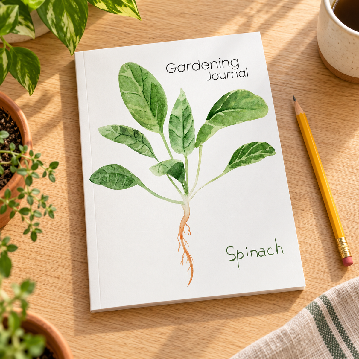 Garden Planner Journal and Log Book: Organize What You Plant, Keep Track Of Your Crops — lifestyle mockup