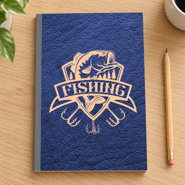 Logbook Journal for a Serious Fishing Guru.: 6"x9" , 120 pages of logbook to keep your activity updated for your records. — lifestyle mockup