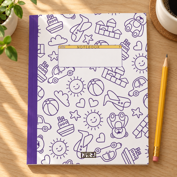 Cute Teddy Notebook: Cute Notebook, Daily Journal, Composition, Energetic design, 8 x 10 — lifestyle mockup