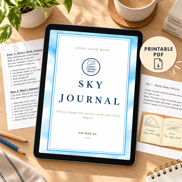 Lettie's Sky Journal — lifestyle mockup