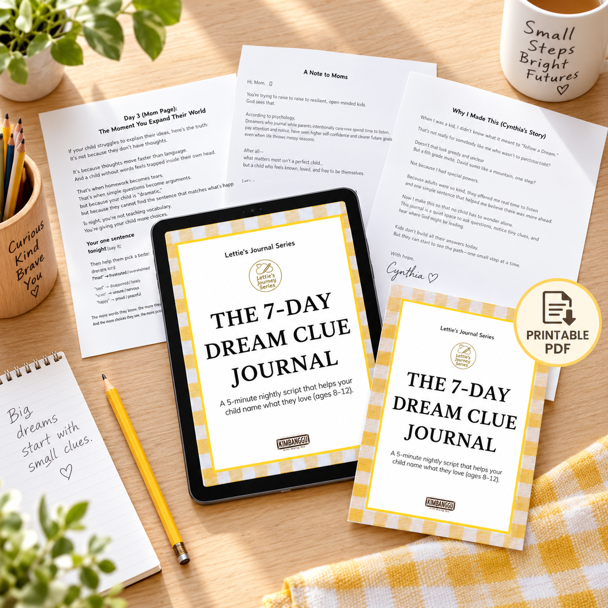 [Free Download] 7-Day Dream Clue Journal (Ages 8~12) — lifestyle mockup