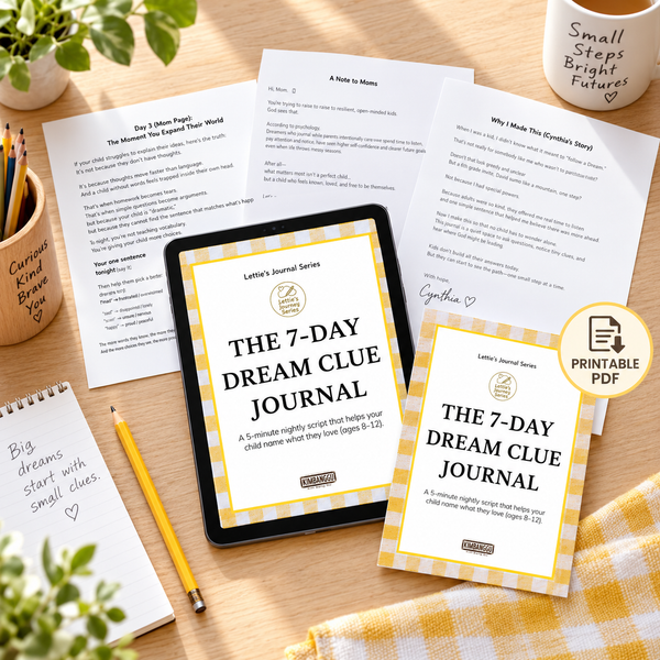 [Free Download] 7-Day Dream Clue Journal (Ages 8~12) — lifestyle mockup