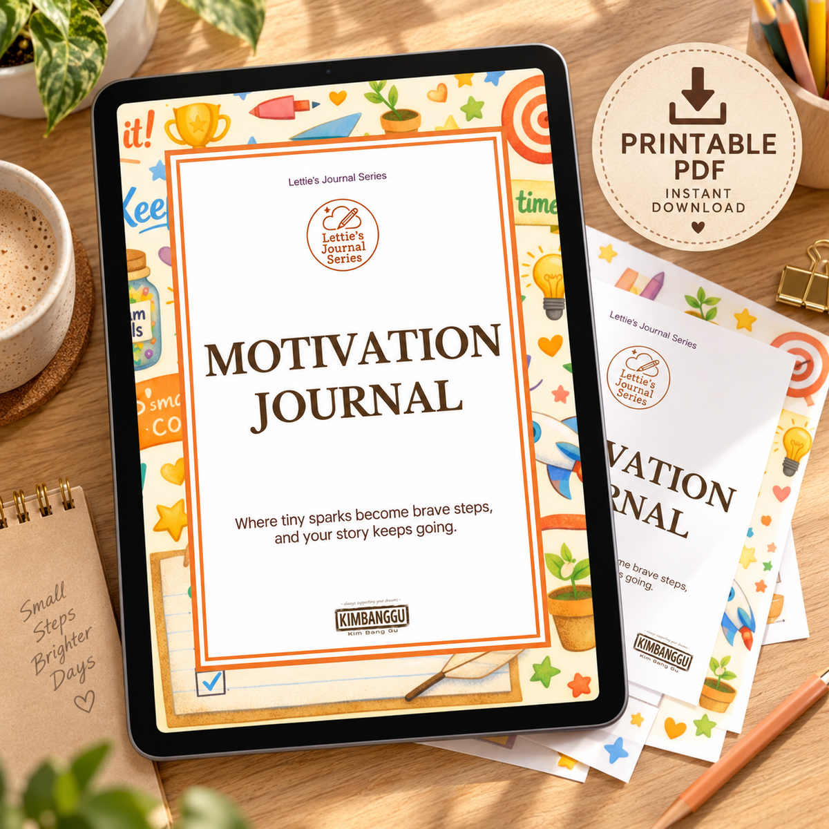 Lettie's Motivation Journal — lifestyle mockup