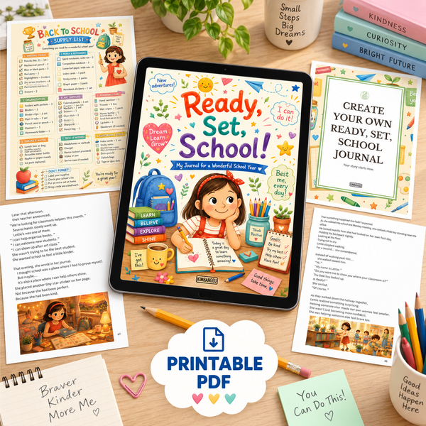 Ready, Set, School! — Back-to-School Confidence Journal for Kids 8–12 — lifestyle mockup
