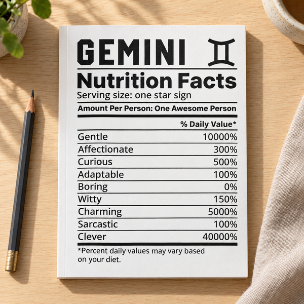 Gemini Horoscope Notebook — 8×10 Cornell Lined Journal — lifestyle mockup