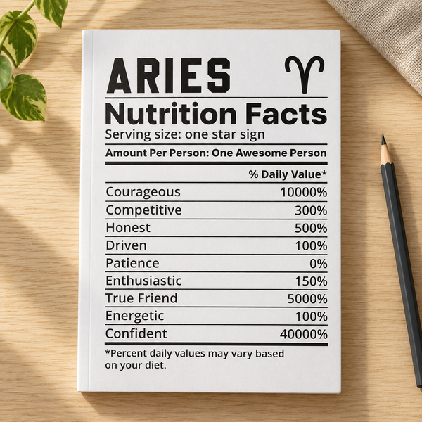 Aries Horoscope Notebook — 8×10 Cornell Lined Journal — lifestyle mockup