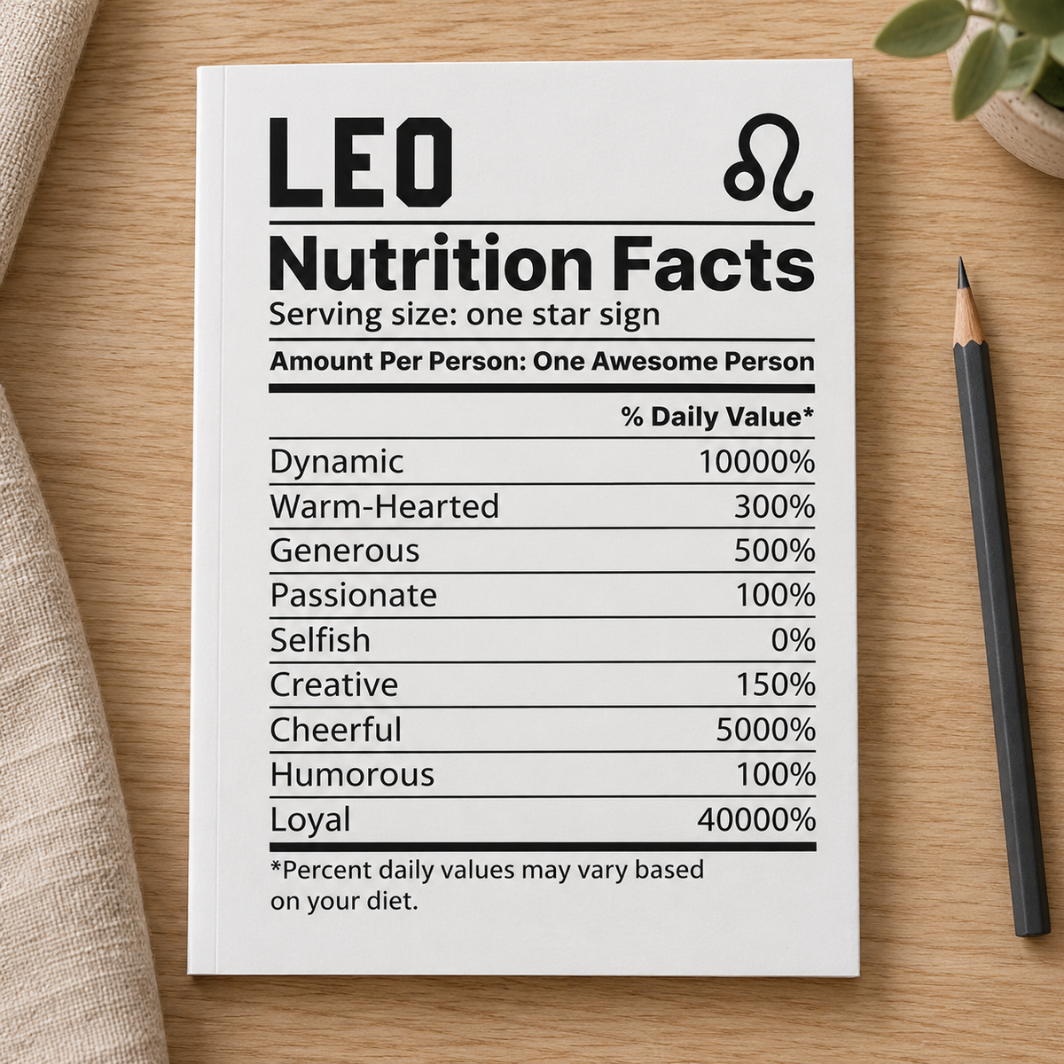 Leo Horoscope Notebook — 8×10 Cornell Lined Journal — lifestyle mockup