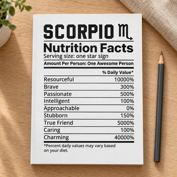 Scorpio Horoscope notebook — lifestyle mockup